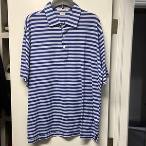 Martin XL golf polo blue stripe